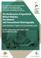 Staff Seminar: Louise Bethlehem